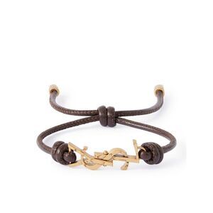 Saint Laurent Men Ysl Woven Nappa Bracelet